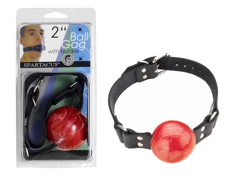 2IN RED BALL GAG W/BUCKLE - Romantic Depot | Adult Sex Toy Superstore