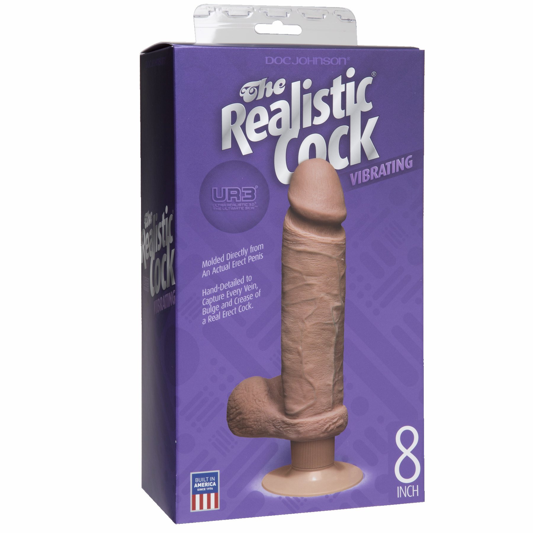 THE REALISTIC COCK ULTRASKYN VIBRATING 8IN -BROWN BX - Romantic Depot | Adult  Sex Toy Superstore