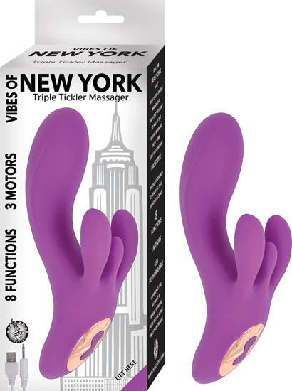 VIBES OF NEW YORK TRIPLE TICKLER MASSAGER PURPLE - Romantic Depot | Adult  Sex Toy Superstore