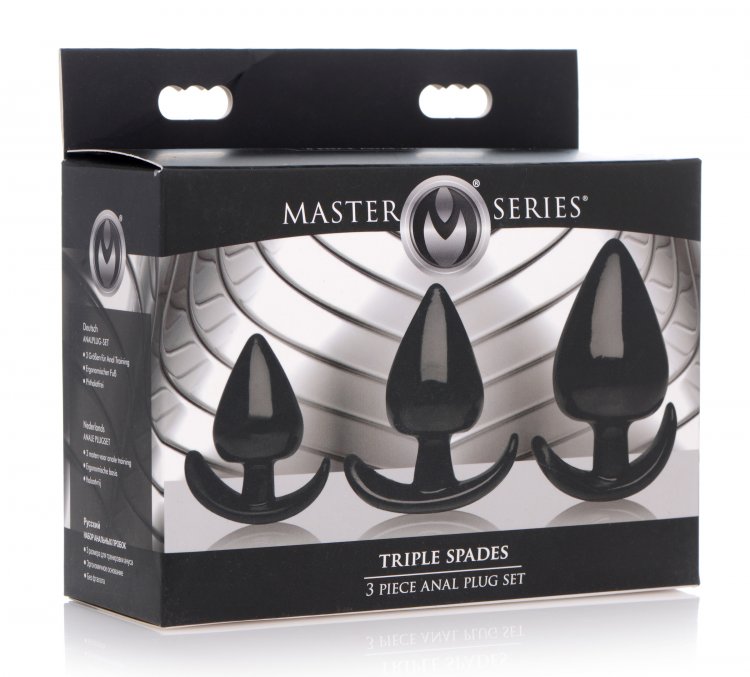 MASTER SERIES TRIPLE SPADES 3 PC ANAL PLUG SET - Romantic Depot