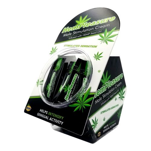 HEMPLEASURE FOR MEN SAMPLE PACKET 50 PC FISHBOWL DISPLAY - Romantic Depot