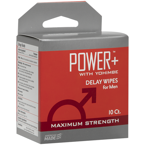 POWER + DELAY WIPES W/ YOHIMBE - Romantic Depot | Adult Sex Toy Superstore