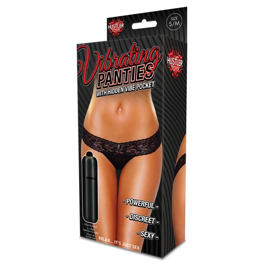 VIBRATING LACE THONG BLACK - Romantic Depot | Adult Sex Toy Superstore