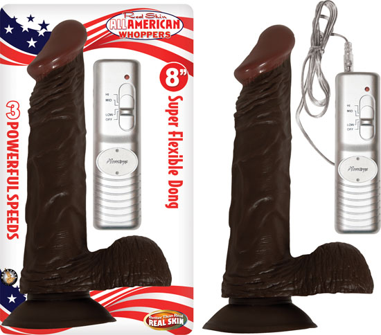 AFRO AMERICAN WHOPPER W/BALLS VIBRATING 8IN BROWN - Romantic Depot | Adult  Sex Toy Superstore