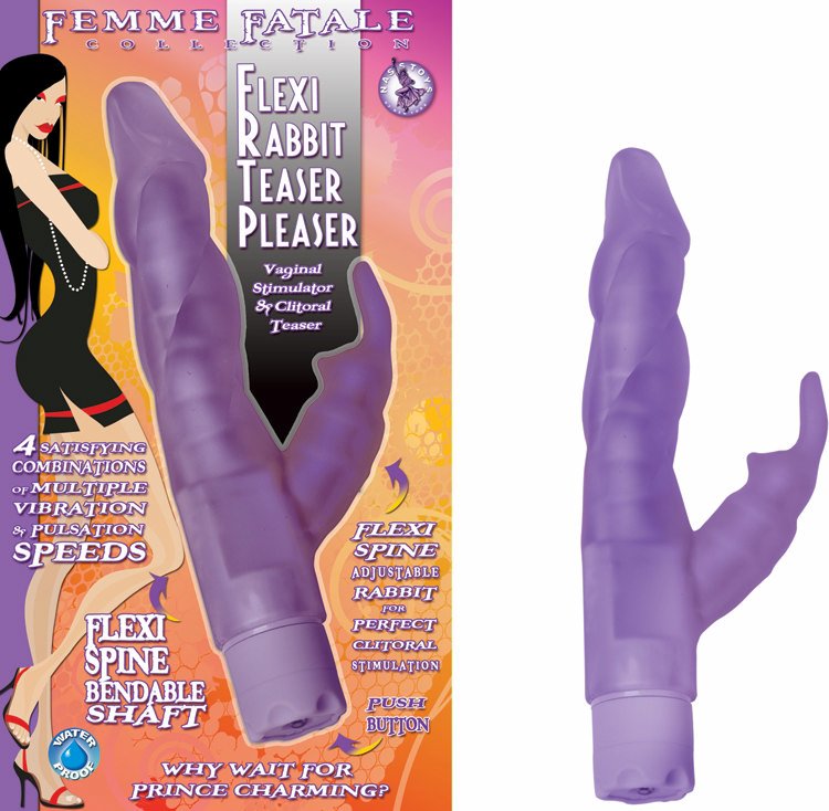 FEMME FATALE FLEXI RABBIT TEASER PLEASER AMETHYST - Romantic Depot | Adult Sex  Toy Superstore