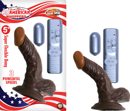 AFRO AMERICAN WHOPPER 5IN VIBRATING BROWN - Romantic Depot | Adult Sex Toy  Superstore