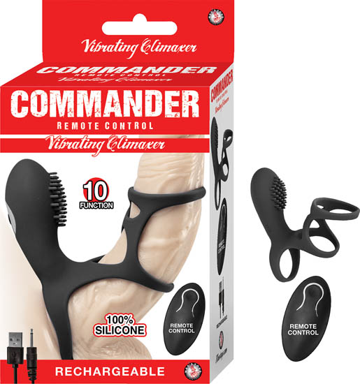 COMMANDER REMOTE CONTROL VIBRATING CLIMAXER BLACK - Romantic Depot