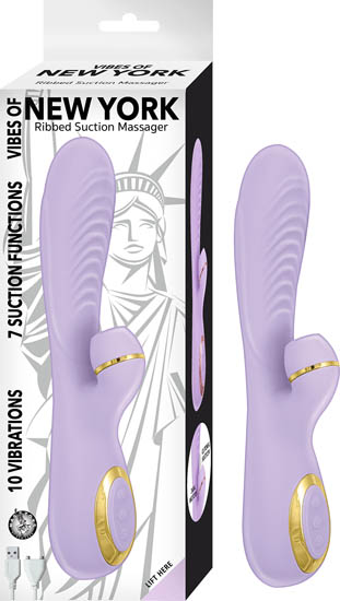 VIBES OF NEW YORK RIBBED SUCTION MASSAGER LAVENDER - Romantic Depot | Adult Sex Toy Superstore VIBES OF NEW YORK RIBBED SUCTION MASSAGER LAVENDER - Romantic Depot | Adult Sex Toy Superstore