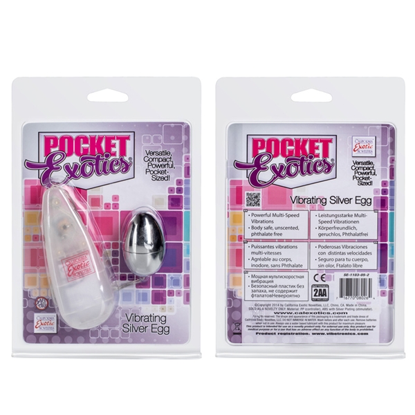 POCKET EXOTICS VIBRATING SILVER EGG - Romantic Depot | Adult Sex Toy  Superstore