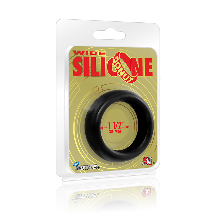 WIDE SILICONE DONUT BLACK 1.5IN - Romantic Depot | Adult Sex Toy Superstore