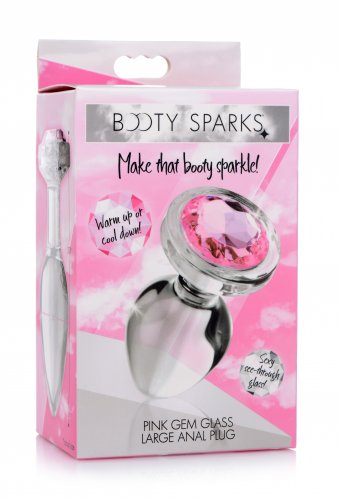 BOOTY SPARKS PINK GEM GLASS ANAL PLUG LARGE - Romantic Depot | Adult Sex  Toy Superstore