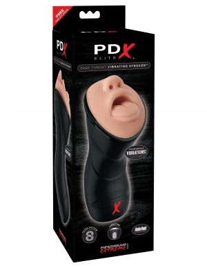 PDX ELITE DEEP THROAT VIBRATING STROKER - Romantic Depot