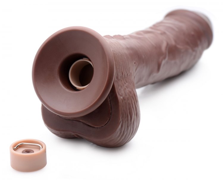 Loadz 8.5 inch Vibrating Squirting Dildo Dark