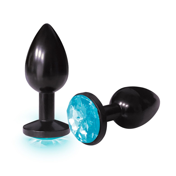 Elite Stainless Steel Booty Bling with Aqua Blue Gem | Anal plug