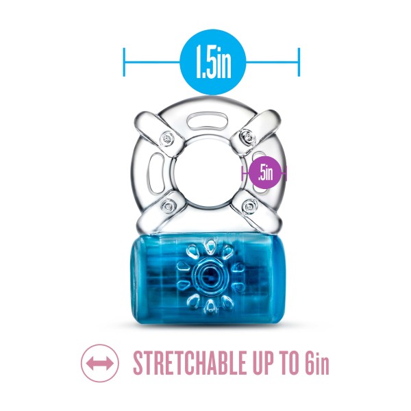 Play With Me Pleaser Rechargeable C-Ring Blue Rechargeable
