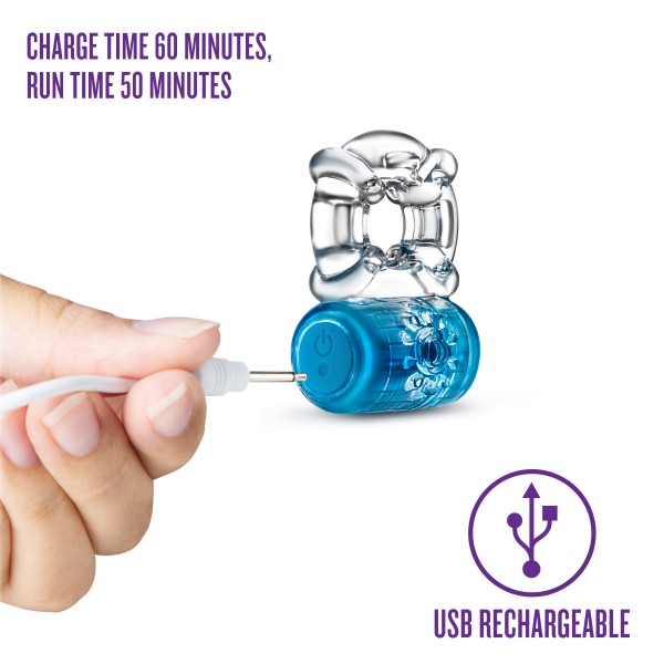 Play With Me Pleaser Rechargeable C-Ring Blue Rechargeable Play With Me Pleaser Rechargeable C-Ring Blue Rechargeable