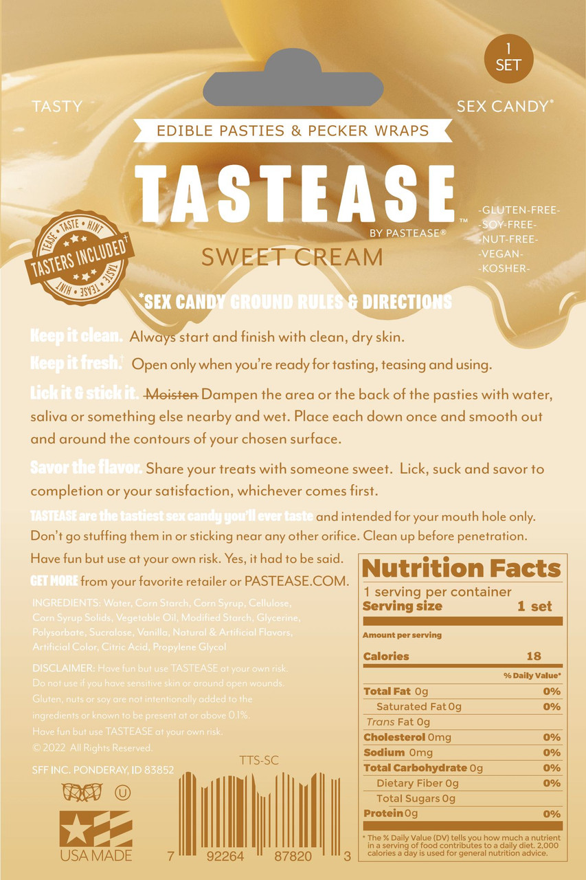 Tastease Sweet Cream Edible Nipple Pasties and Pecker Wraps