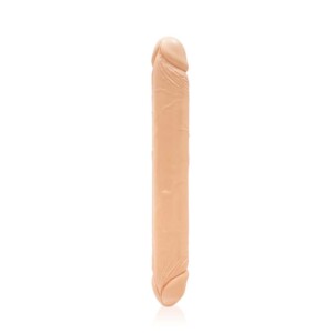 12" Premium Double Dong Dildo - Light Beige