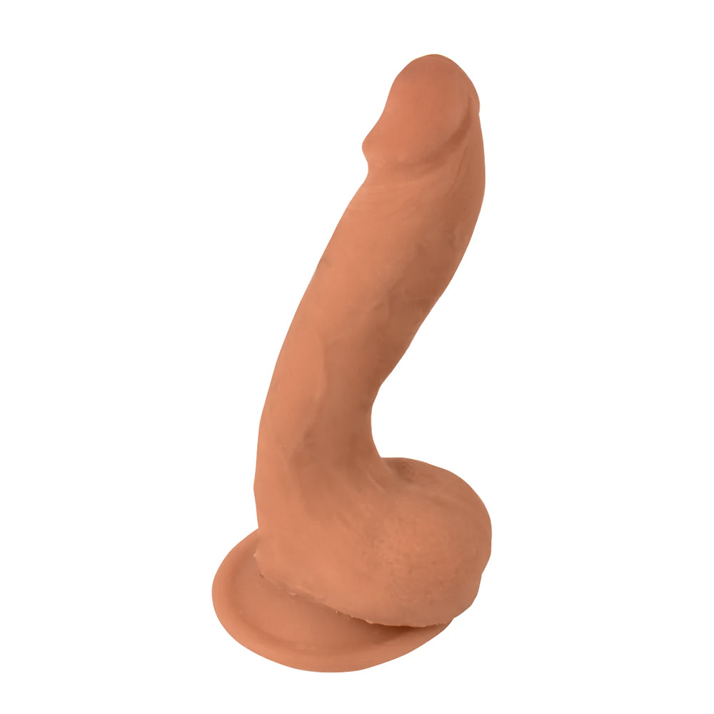 Realistic silicone dildo with suction base