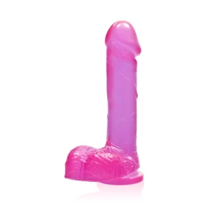 Perfect 7" Dildo with Balls & Suction Cup Base - Pink