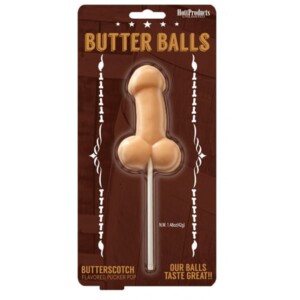 Butter Balls Butterscotch Flavored Pecker Pop - Penis-Shaped Lollipop