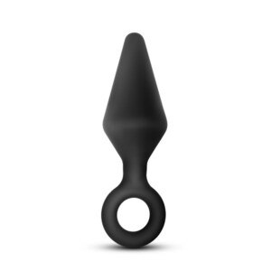 Anal Adventures 5.25" Platinum Silicone Loop Plug - Large - Black