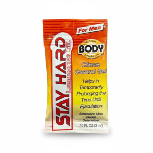 Stay Hard climax control gel packet for men.
