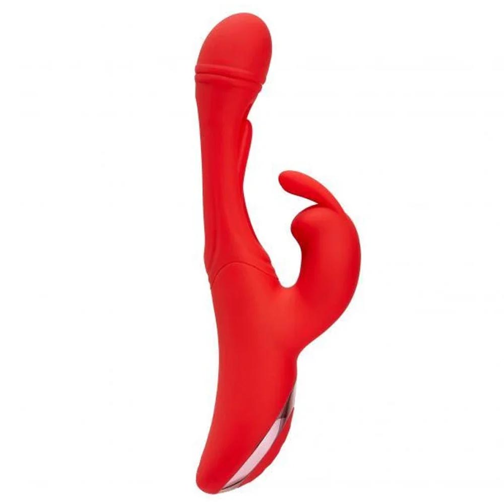 Cloud 9 Flutter Touch Silicone Rechargeable Rabbit Vibrator with 3 Motors - Red