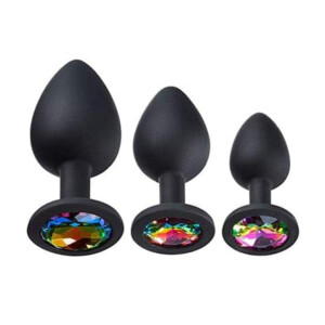 Cloud 9 Gems Black Silicone 3-Piece Anal Plug Kit