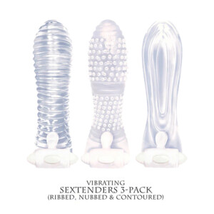 Elite Toys Sextender Vibrating Penis Sleeves - Pack of 3