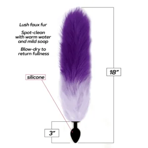 Elite Foxy Tail 18" Anal Plug Faux Fur - Purple