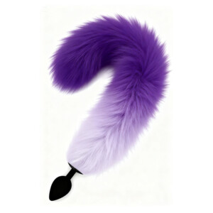 Purple gradient fluffy tail with black plug base