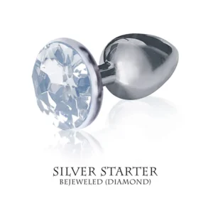Elite Silver Starter Bejeweled Steel Plug - Clear