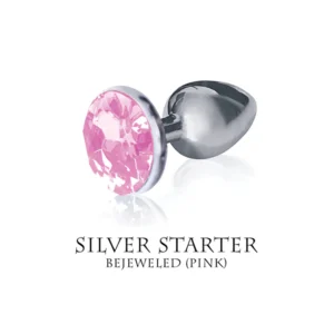 Elite Silver Starter Bejeweled Steel Plug - Pink