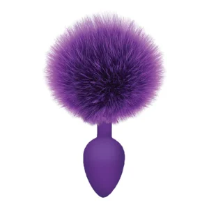 Elite Cotton Tails Premium Silicone Bunny Tail Anal Plug - Purple