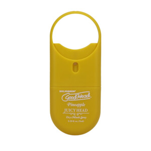 Yellow pineapple dry mouth spray with loop handle