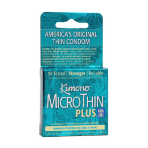Kimono Microthin Plus Aqua Lube Condoms 3-Pack