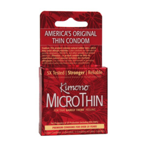 Kimono Microthin Lubricated Condoms - 3-Pack