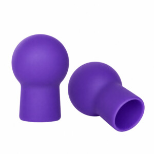 Two purple silicone cupping therapy cups