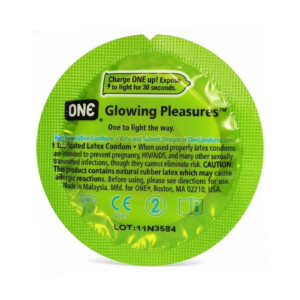 One Glowing Pleasures Condoms Single
