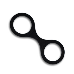 Black double ring hair accessory connector