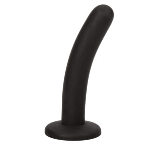 Silicone Pegging Probe Slim Harness-Compatible Dildo - Black