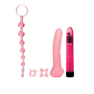 The Lover's 4-Piece Sex Toy Date Night Kit with Vibrators - Pink