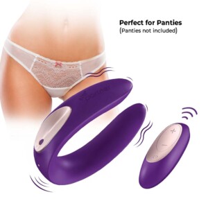 Purple wearable vibrator with wireless remote control
