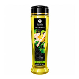 Shunga Organica exotic green tea massage oil bottle