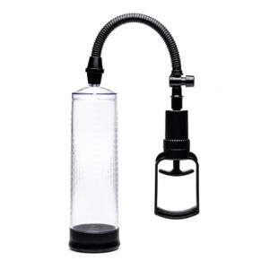 Clear cylinder vacuum pump device with handle
