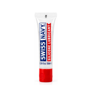 Swiss Navy silicone lubricant tube with red cap