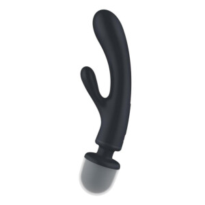 Satisfyer Triple Lover Rechargeable Dual-Stimulation Vibrator (Grey)