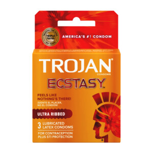 Trojan Ultra Ribbed Ecstasy Condoms 3 Pack