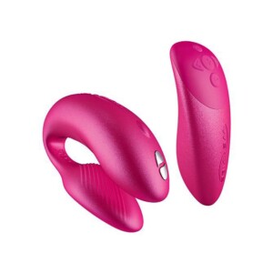 Pink remote-controlled wearable massager
